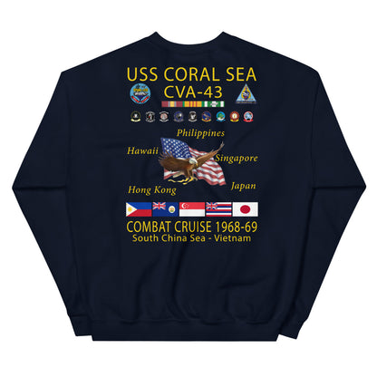 USS Coral Sea (CVA-43) 1968-69 Cruise Sweatshirt