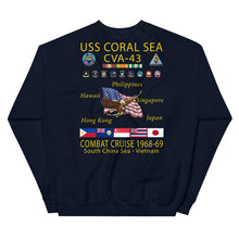 Load image into Gallery viewer, USS Coral Sea (CVA-43) 1968-69 Cruise Sweatshirt