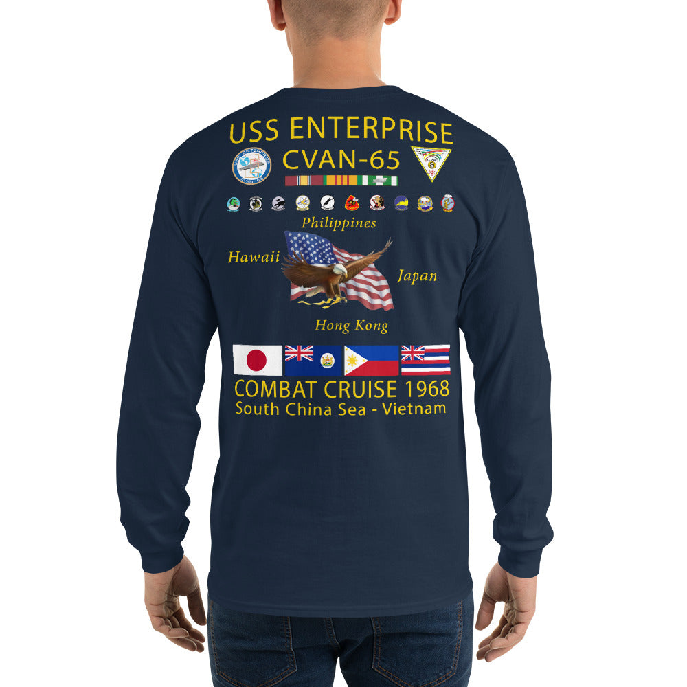 USS Enterprise (CVAN-65) 1968 Long Sleeve Cruise Shirt