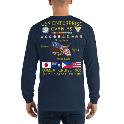 USS Enterprise (CVAN-65) 1968 Long Sleeve Cruise Shirt
