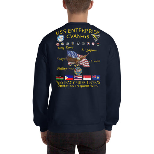 USS Enterprise (CVAN-65) 1974-75 Cruise Sweatshirt