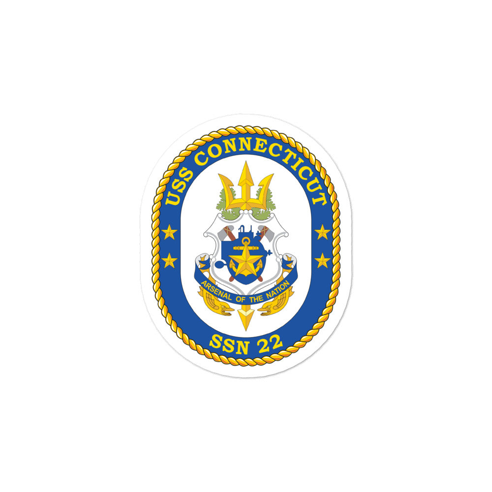 USS Connecticut (SSN-22) Ship's Crest Vinyl Sticker