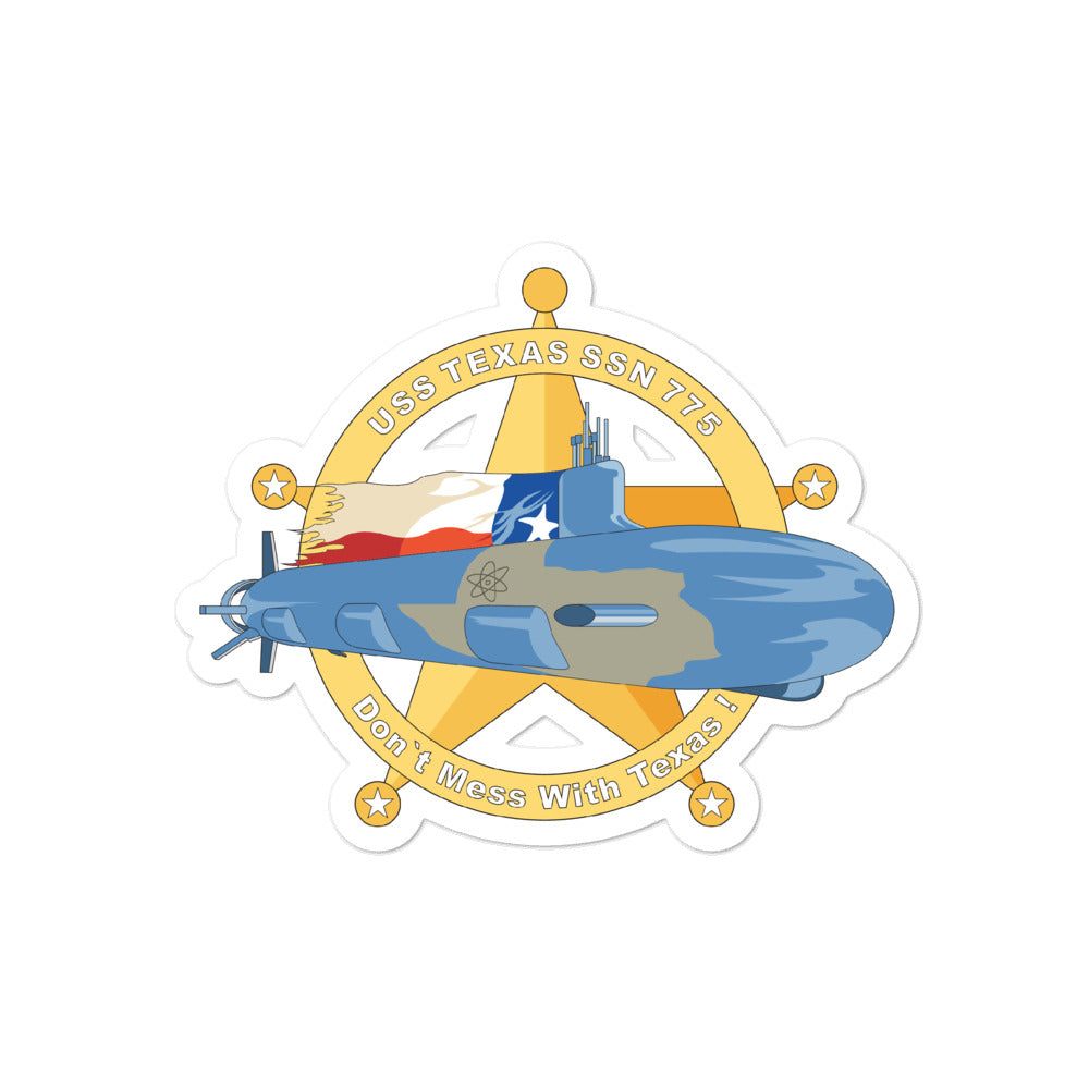 USS Texas (SSN-775) Ship's Crest Vinyl Sticker