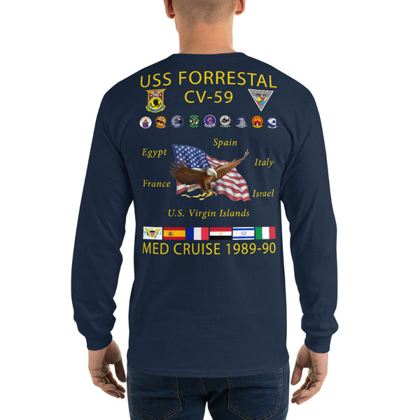 USS Forrestal (CV-59) 1989-90 Long Sleeve Cruise Shirt