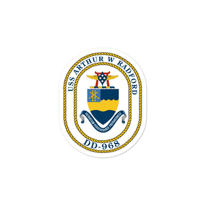 USS Arthur W. Radford (DD-968) Ship's Crest Vinyl Sticker