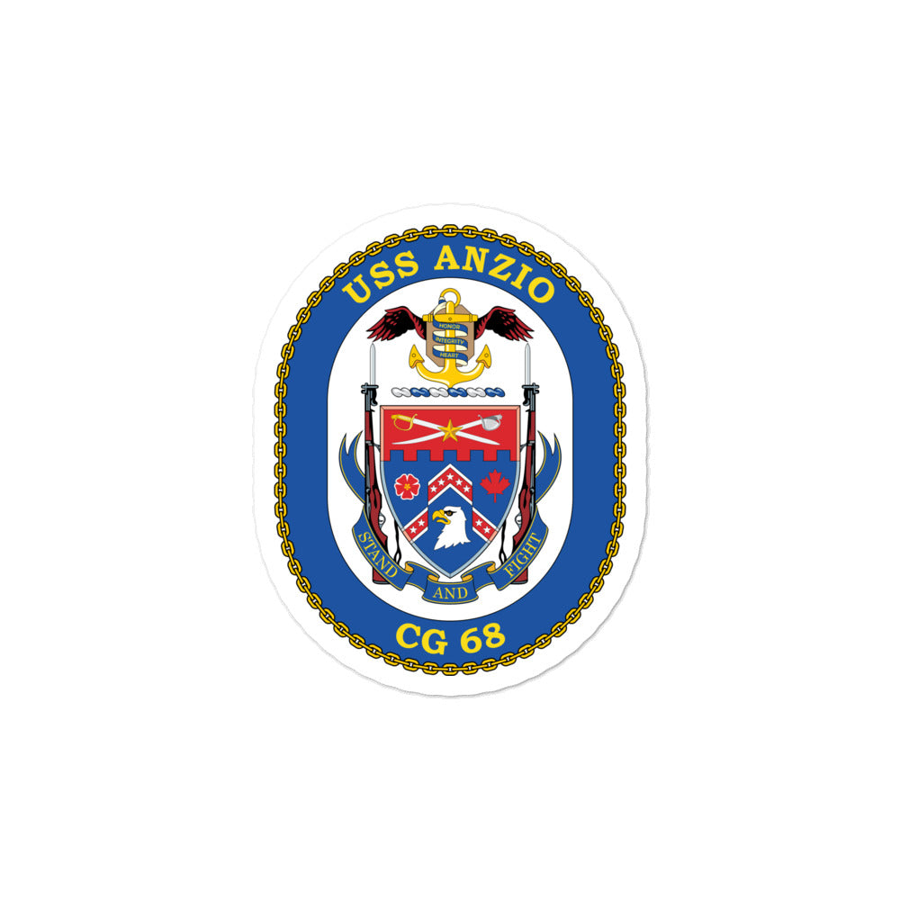 USS Anzio (CG-68) Ship's Crest Vinyl Stickers