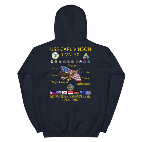 USS Carl Vinson (CVN-70) 1986-87 Cruise Hoodie