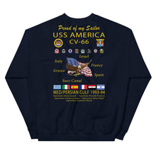 Load image into Gallery viewer, USS America (CV-66) 1993-94 Cruise Sweatshirt - FAMILY