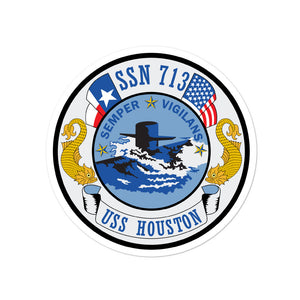 USS Houston (SSN-713) Ship's Crest Vinyl Sticker