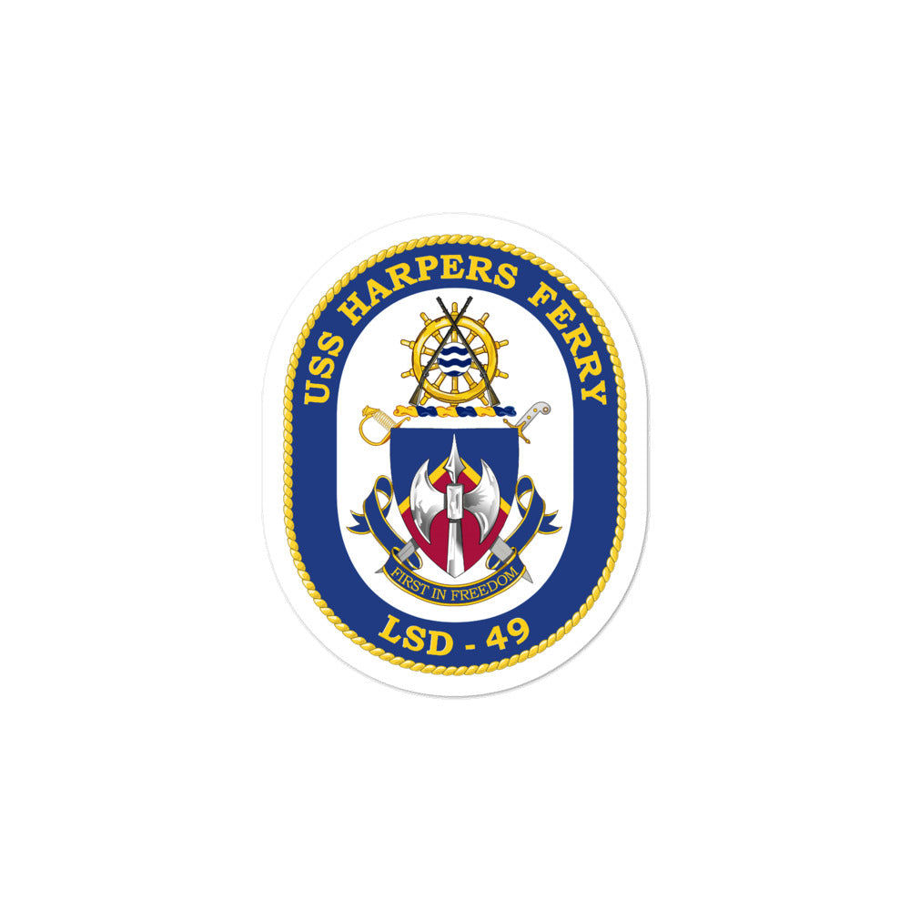 USS Harpers Ferry (LSD-49) Ship's Crest Vinyl Sticker