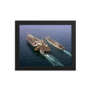 USS Detroit (AOE-4) Framed Ship Photo - w/ USS Dwight D. Eisenhower (CVN-69)