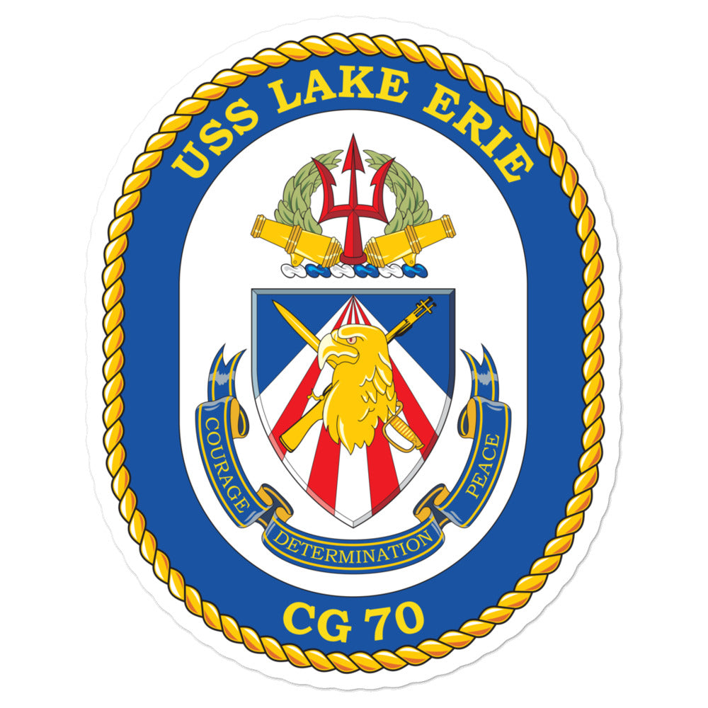 USS Lake Erie (CG-70) Ship's Crest Vinyl Sticker