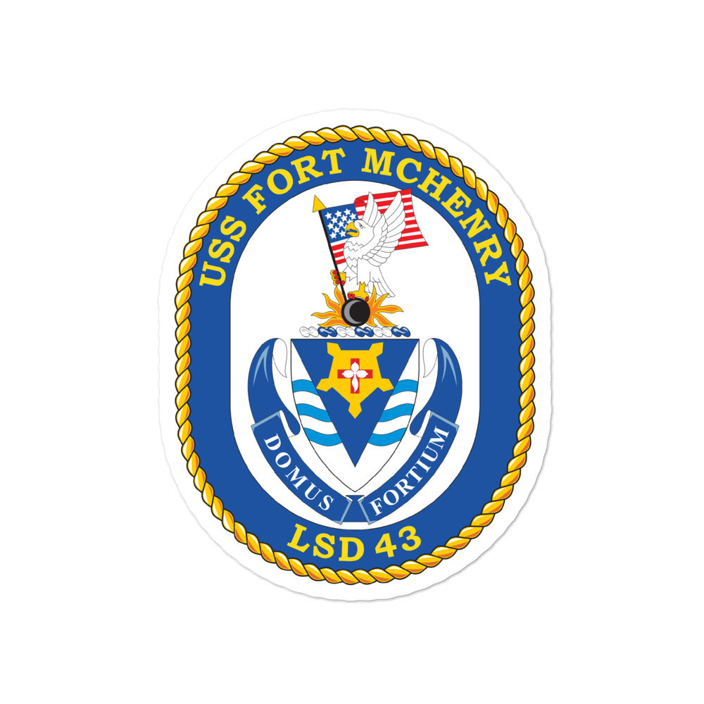USS Fort McHenry (LSD-42) Ship's Crest Vinyl Sticker