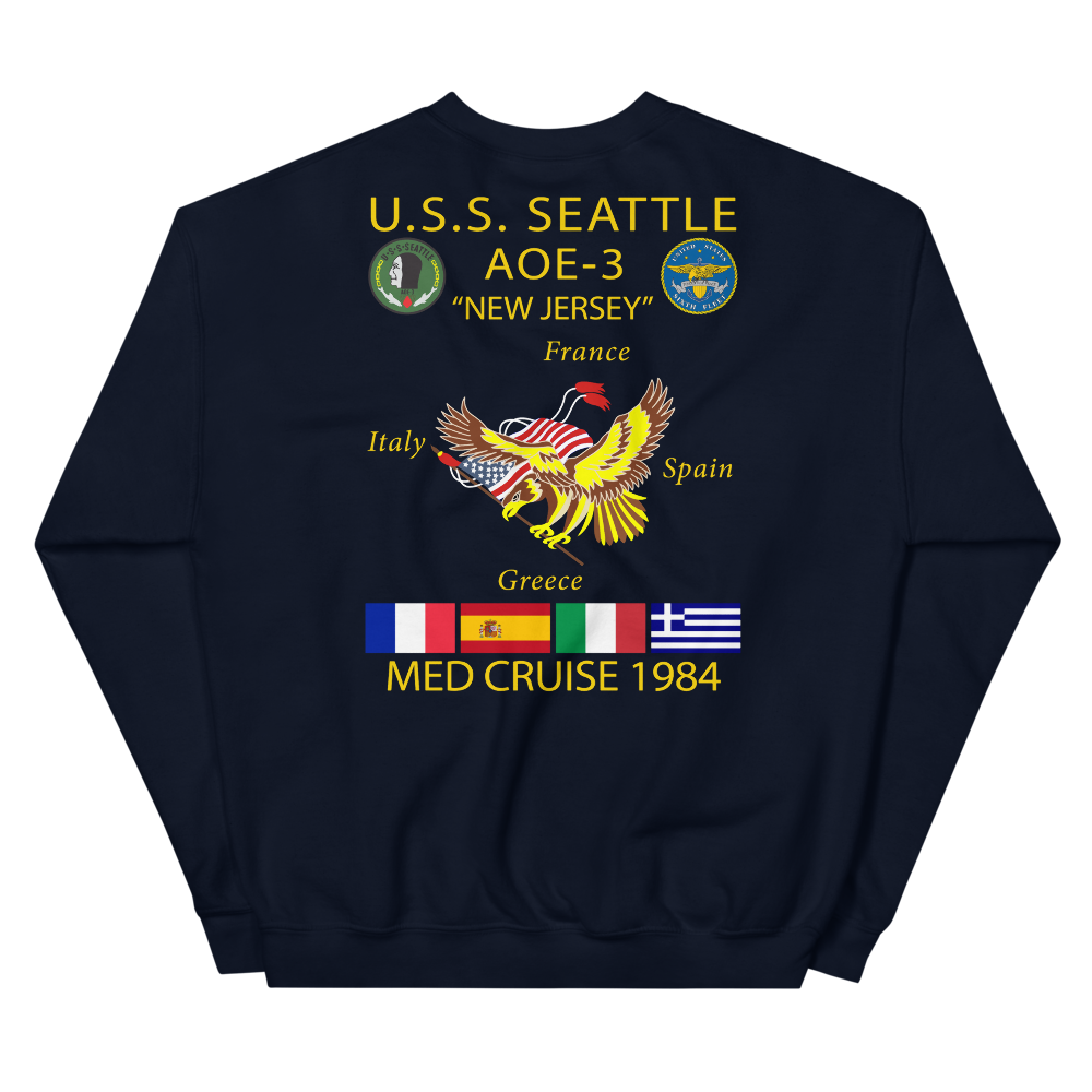 USS Seattle (AOE-3) 1984 Cruise Sweatshirt - CUSTOM