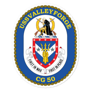 USS Valley Forge (CG-50) Ship's Crest Vinyl Sticker