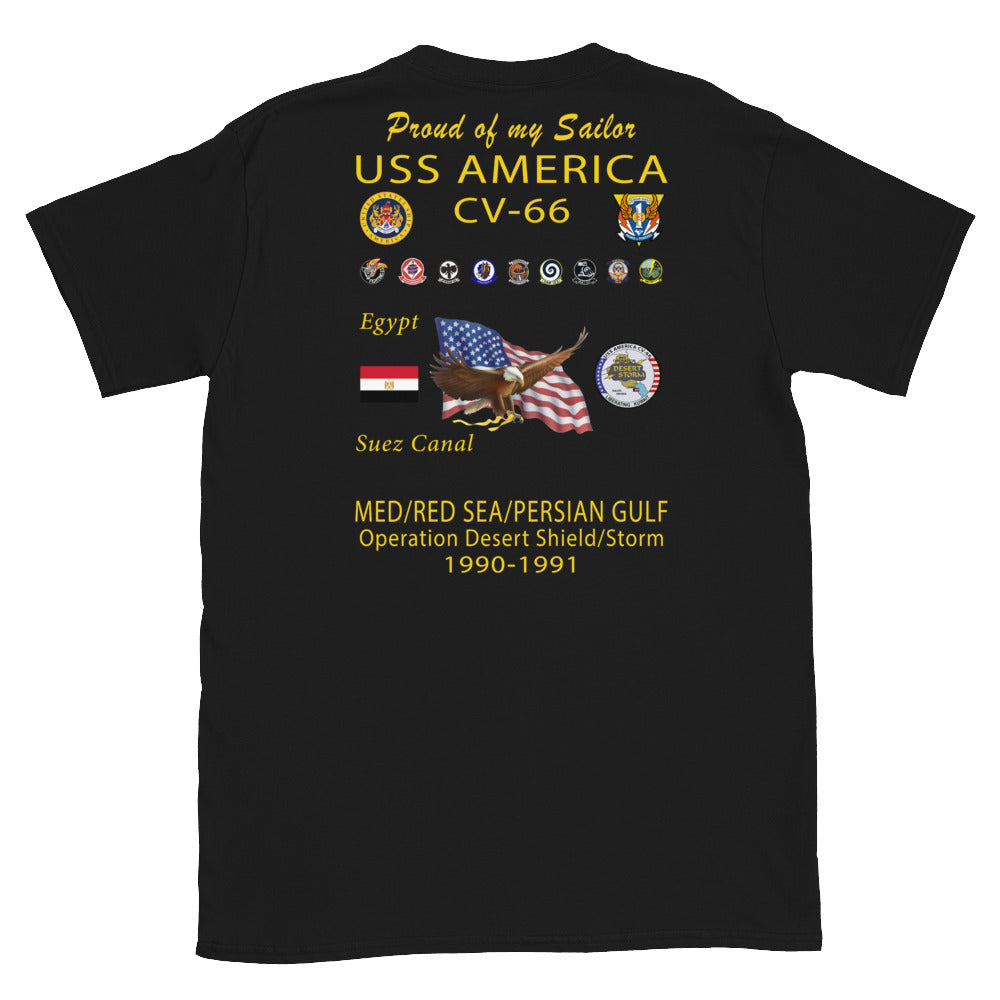 USS America (CV-66) 1990-91 Cruise Shirt ver 1 - FAMILY