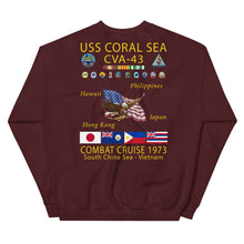 Load image into Gallery viewer, USS Coral Sea (CVA-43) 1973 Cruise Sweatshirt