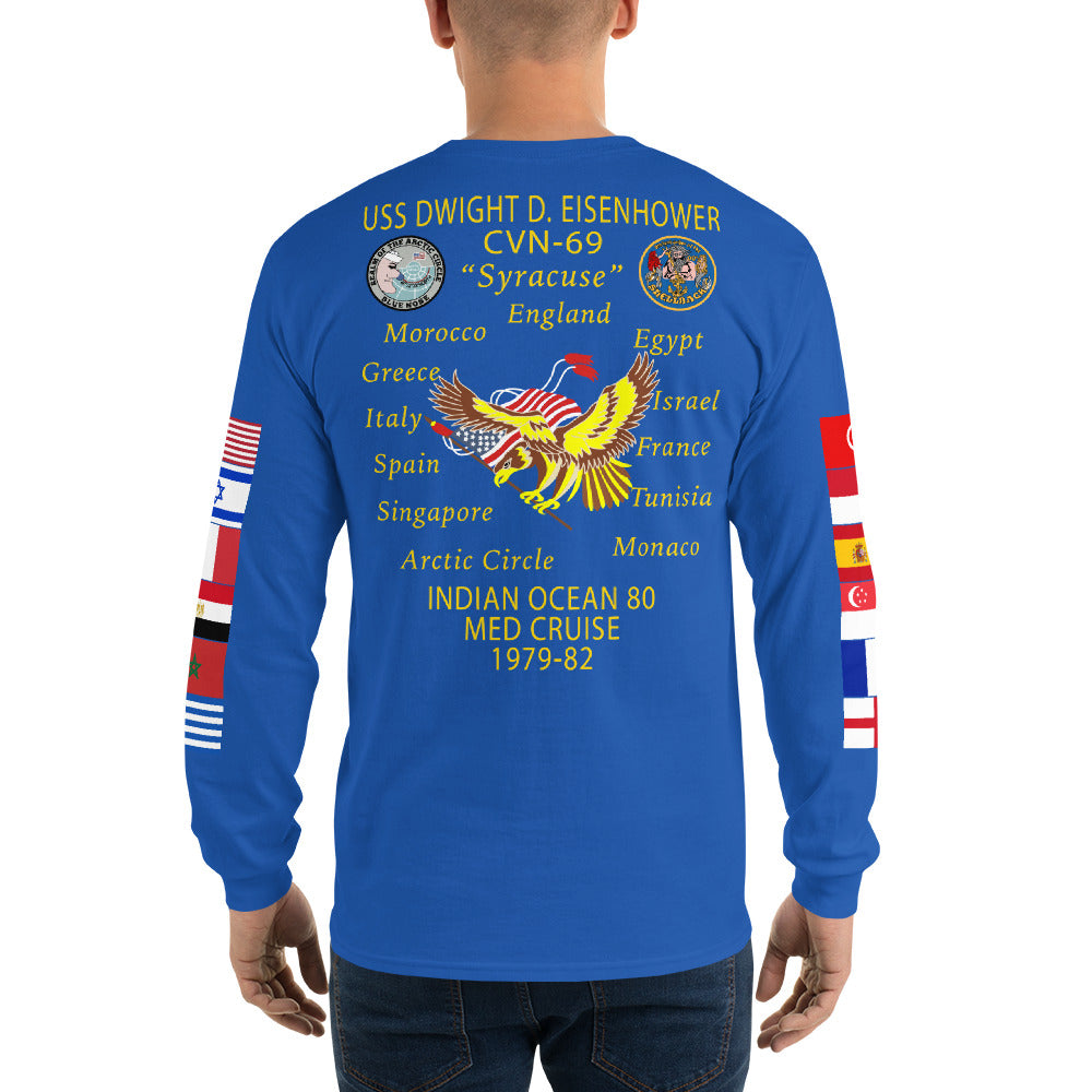 IKE CUSTOM w/FLAGS - E HUGHES - Long Sleeve Shirt