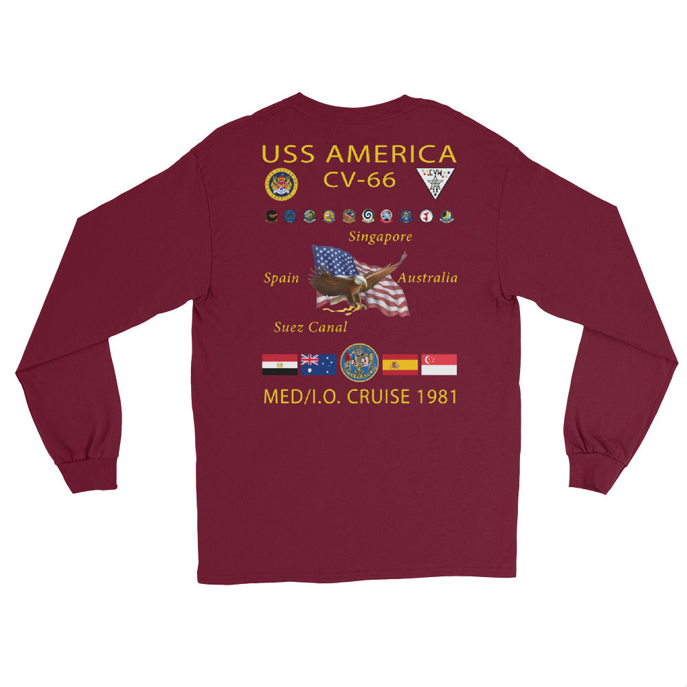USS America (CV-66) 1981 Long Sleeve Cruise Shirt