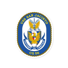 Load image into Gallery viewer, USS San Jacinto (CG-56) Ship&#39;s Crest Vinyl Sticker