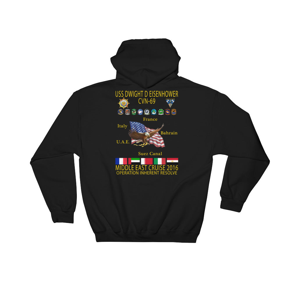 USS Dwight D. Eisenhower (CVN-69) 2016 Cruise Hoodie