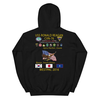 USS Ronald Reagan (CVN-76) 2016 Cruise Hoodie