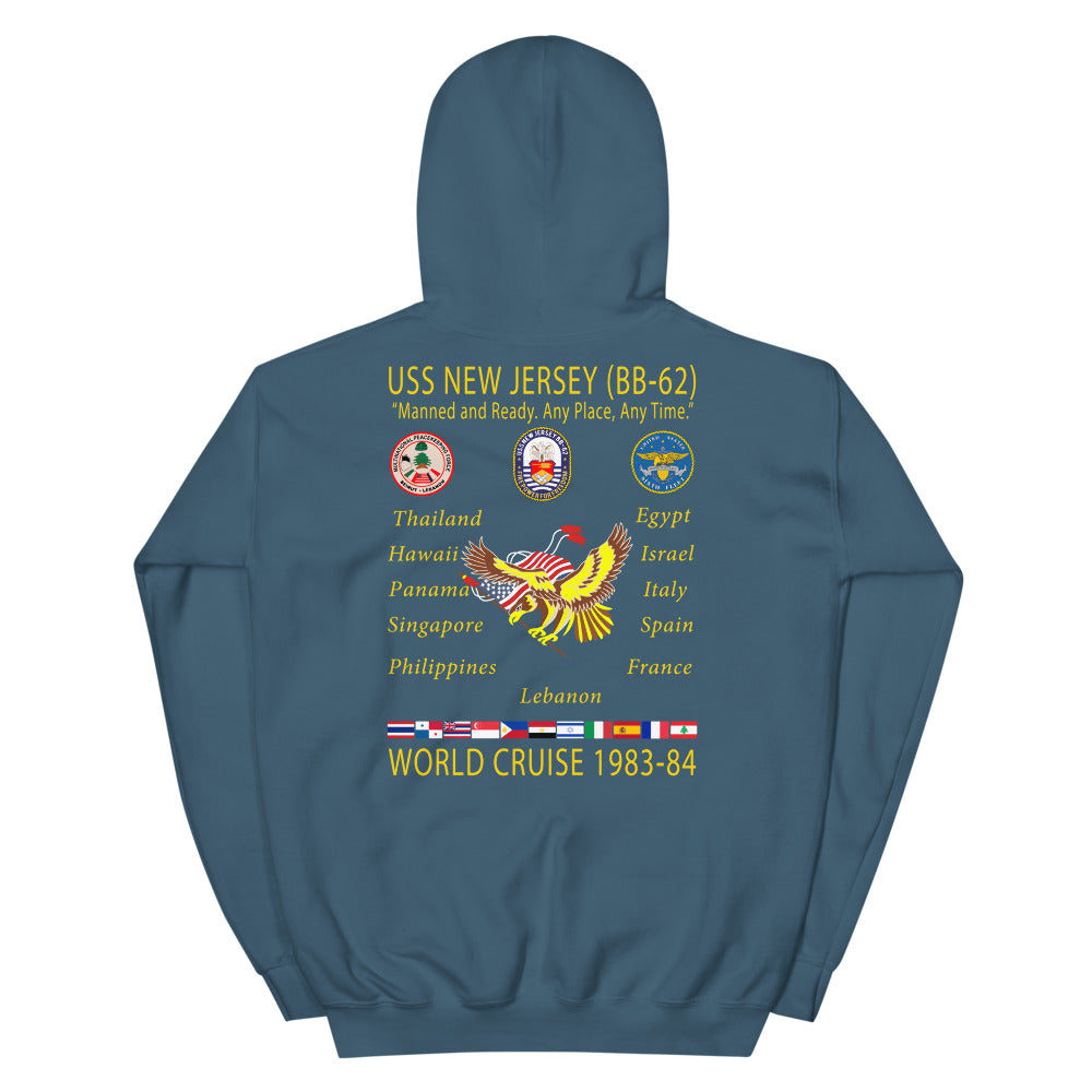 USS New Jersey (BB-62) 1983-84 Cruise Hoodie