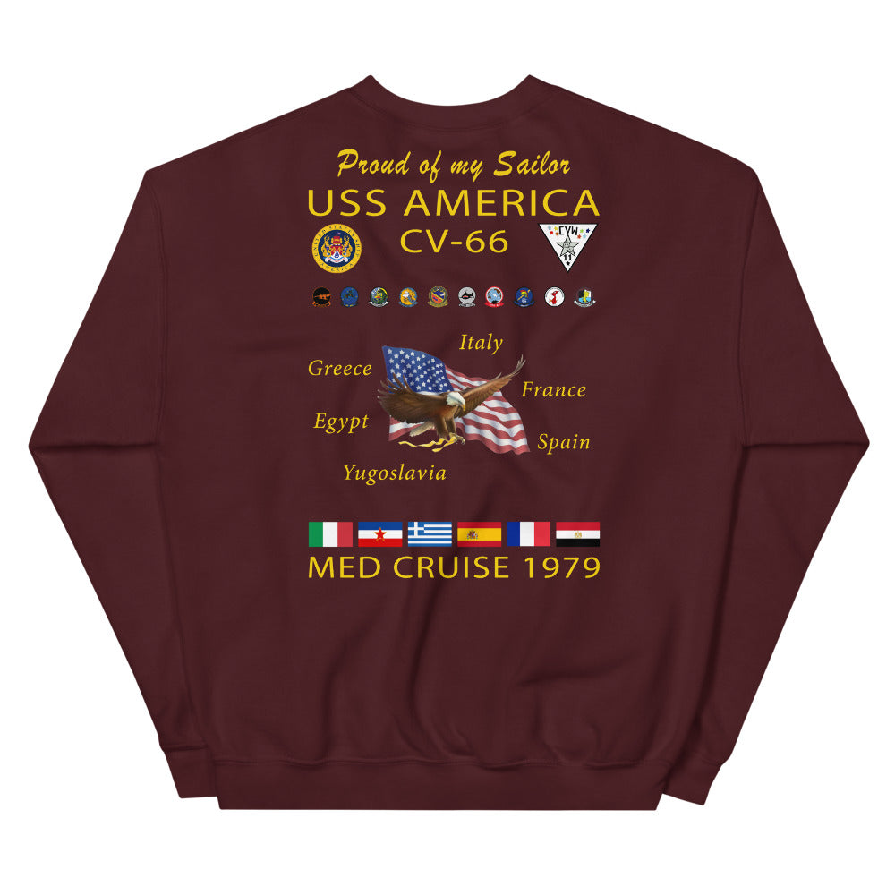 USS America (CV-66) 1979 Cruise Sweatshirt - FAMILY