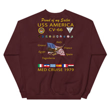 Load image into Gallery viewer, USS America (CV-66) 1979 Cruise Sweatshirt - FAMILY