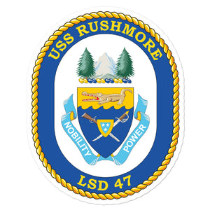 USS Rushmore (LSD-47) Ship's Crest Vinyl Sticker