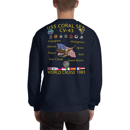 USS Coral Sea (CV-43) 1983 Cruise Sweatshirt