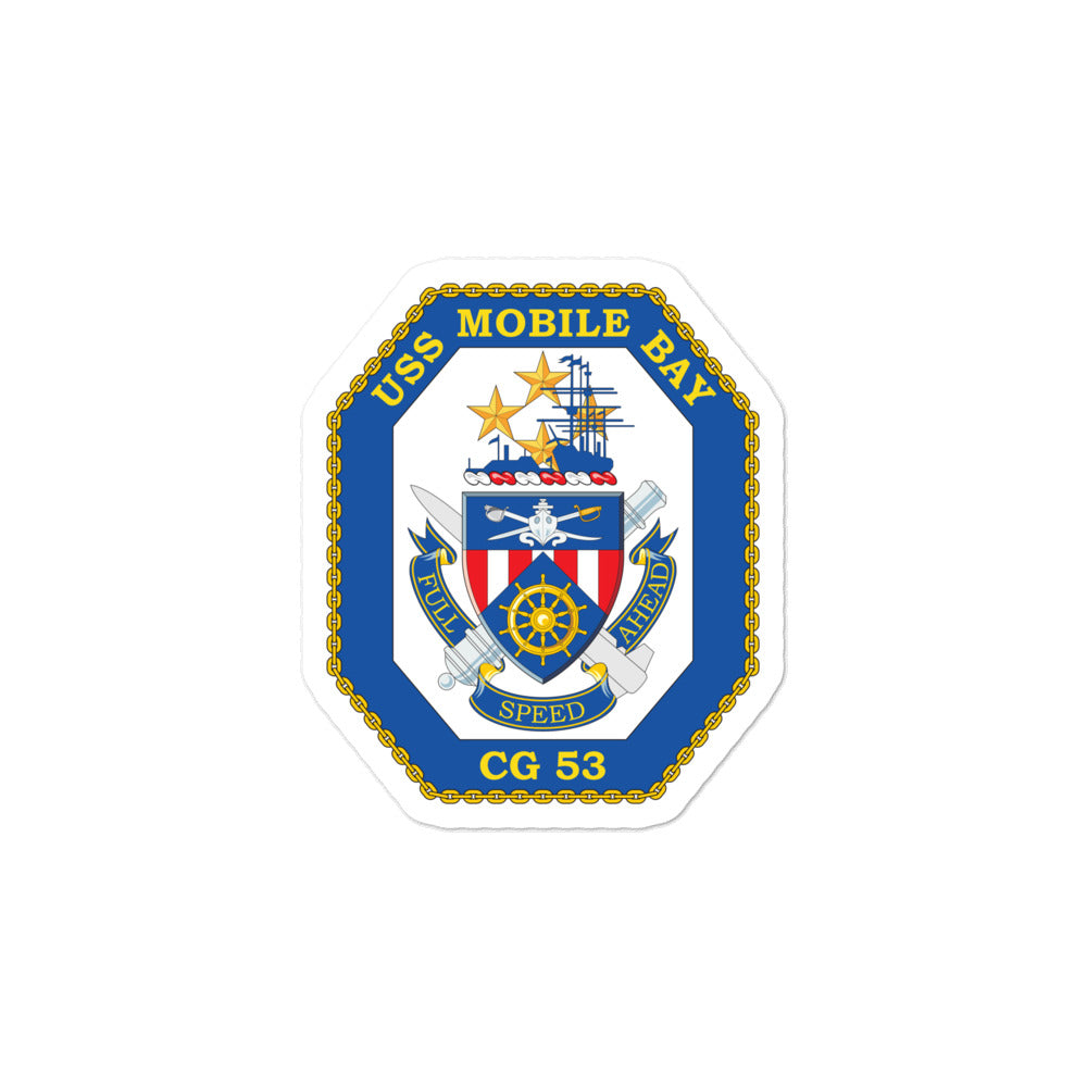 USS Mobile Bay (CG-53) Ship's Crest Vinyl Sticker