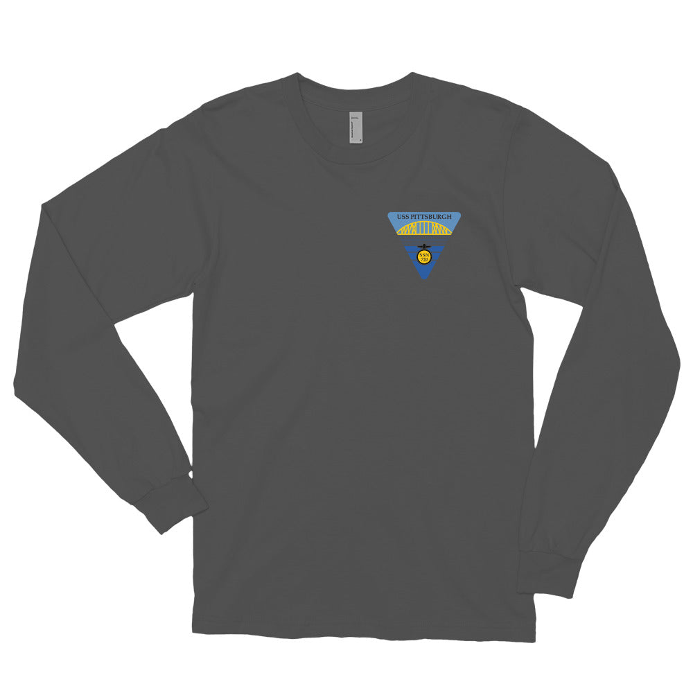 USS Pittsburgh (SSN-720) Ship's Crest Long Sleeve Shirt