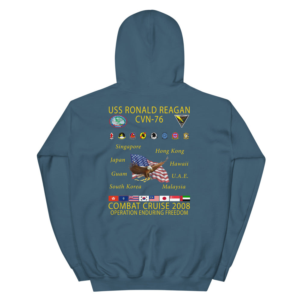 USS Ronald Reagan (CVN-76) 2008 Cruise Hoodie