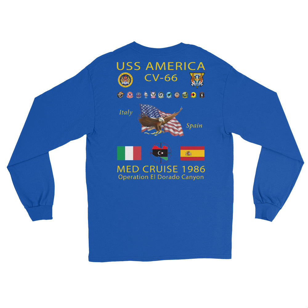USS America (CV-66) 1986 Long Sleeve Cruise Shirt