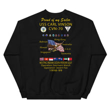 Load image into Gallery viewer, USS Carl Vinson (CVN-70) 1998-99 Cruise Sweatshirt - Family