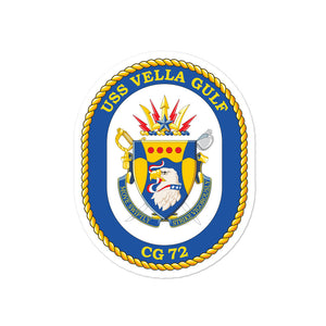 USS Vella Gulf (CG-72) Ship's Crest Vinyl Sticker