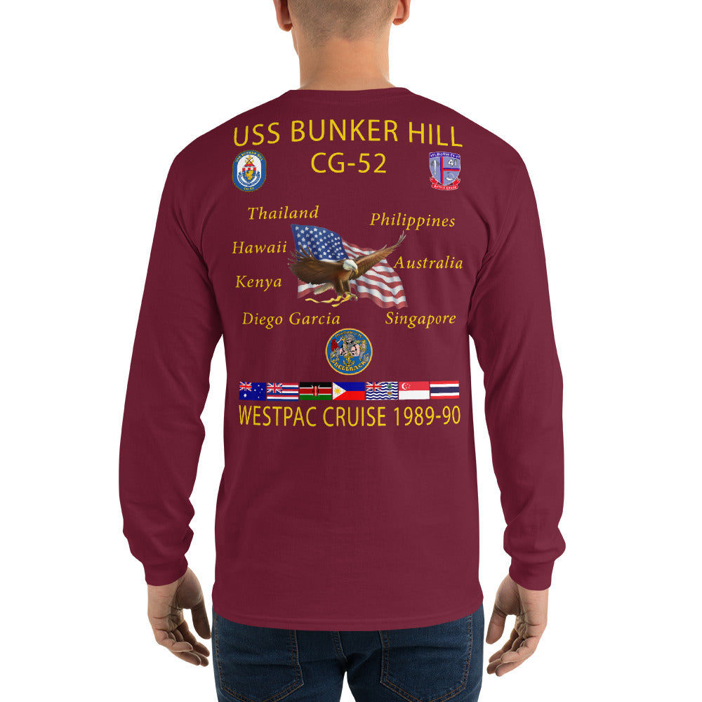 USS Bunker Hill (CG-52) 1989-90 Long Sleeve Cruise Shirt