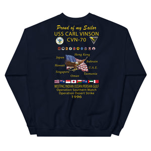 USS Carl Vinson (CVN-70) 1996 Cruise Sweatshirt - Family