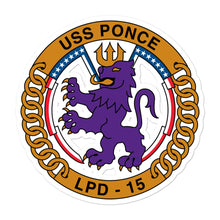 Load image into Gallery viewer, USS Ponce (LPD-15) Ship&#39;s Crest Vinyl Sticker