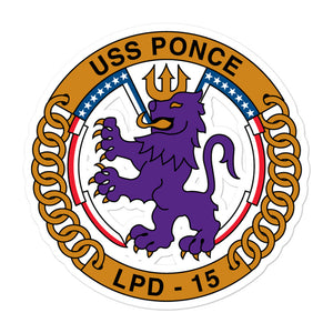 USS Ponce (LPD-15) Ship's Crest Vinyl Sticker