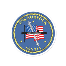 Load image into Gallery viewer, USS Norfolk (SSN-714) Ship&#39;s Crest Vinyl Sticker