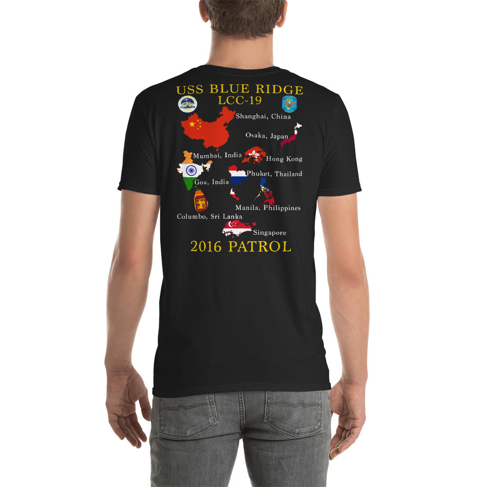 USS Blue Ridge (LCC-19) 2016 Patrol Shirt - Map