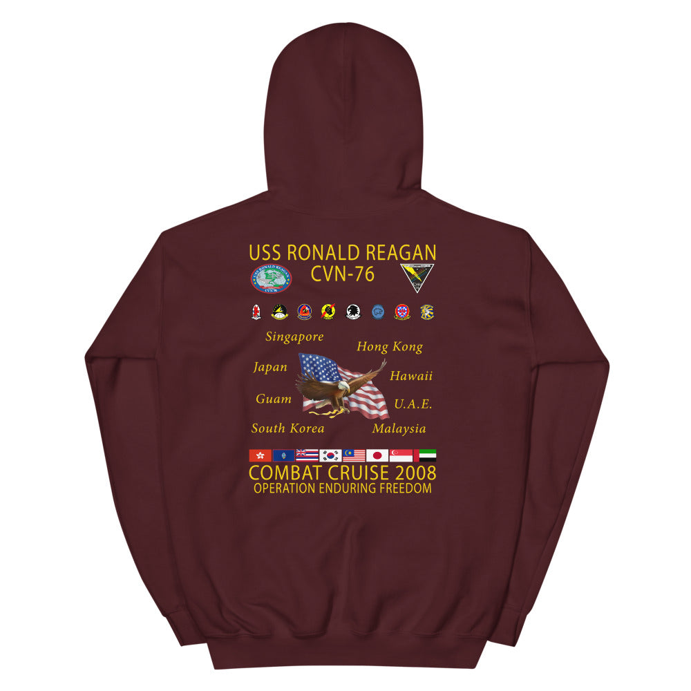 USS Ronald Reagan (CVN-76) 2008 Cruise Hoodie