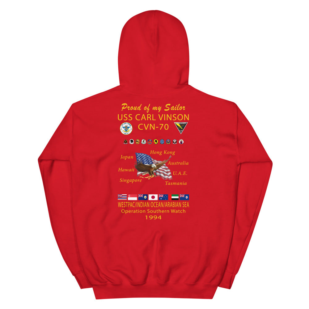 USS Carl Vinson (CVN-70) 1994 Cruise Hoodie - Family