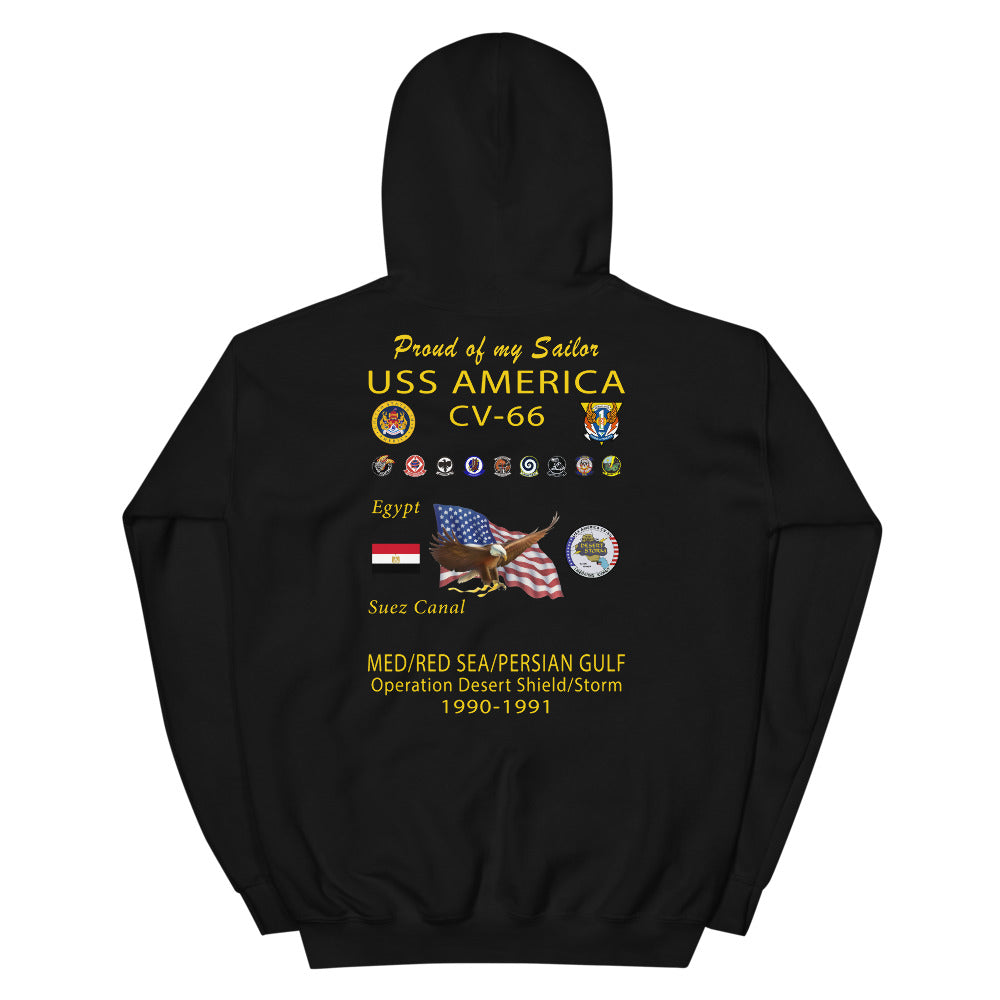 USS America (CV-66) 1990-91 Cruise Hoodie ver 1 - FAMILY