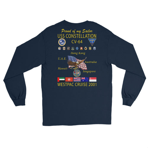 USS Constellation (CV-64) 2001 Long Sleeve Cruise Shirt - FAMILY