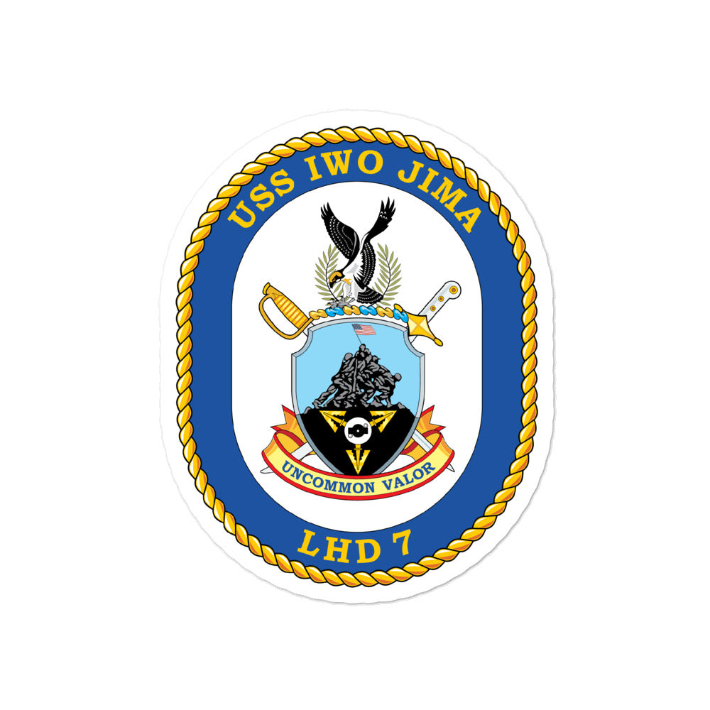 USS Iwo Jima (LHD-7) Ship's Crest Vinyl Sticker
