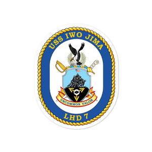 USS Iwo Jima (LHD-7) Ship's Crest Vinyl Sticker
