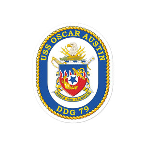 USS Oscar Austin (DDG-79) Ship's Crest Vinyl Sticker